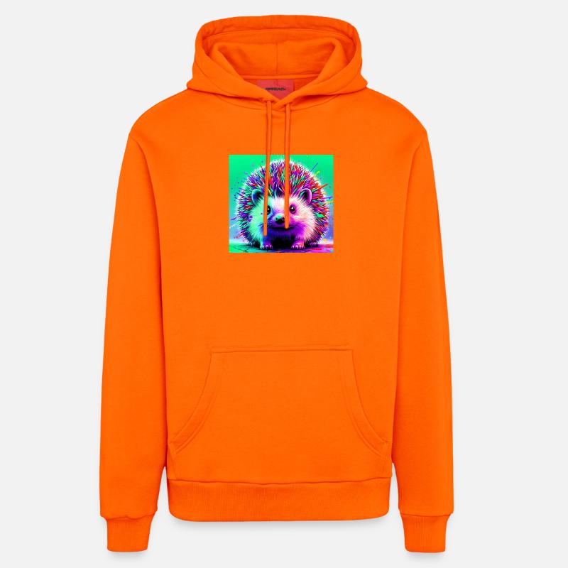 hérisson - Sweat à capuche bio décontracté fabriqué en UE - SUNSET ORANGE