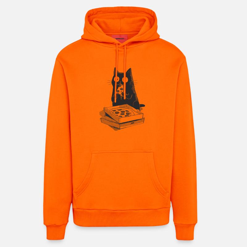 Pizza Cat - Sweat à capuche bio décontracté fabriqué en UE - SUNSET ORANGE