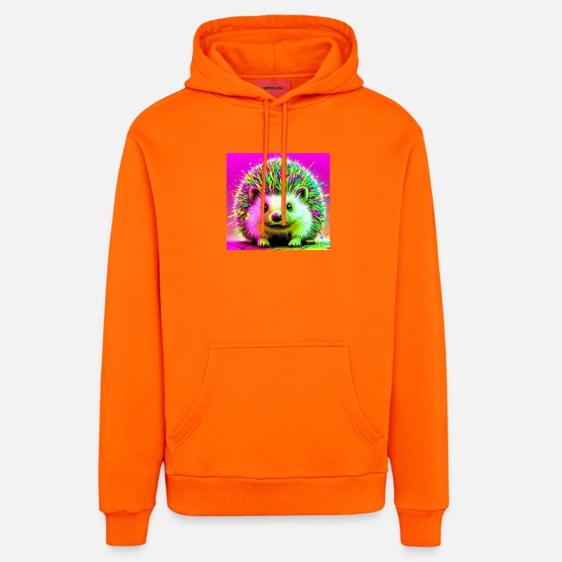 hérisson - Sweat à capuche bio décontracté fabriqué en UE - SUNSET ORANGE
