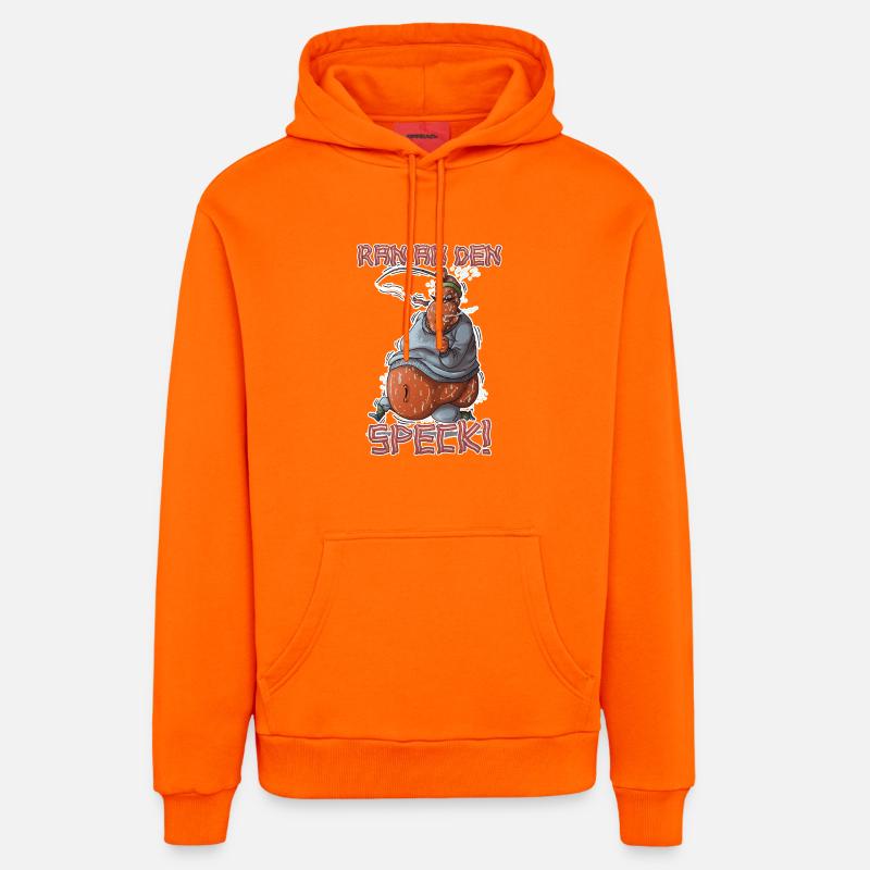 Mettez-vous au bacon - Sweat à capuche bio décontracté fabriqué en UE - SUNSET ORANGE