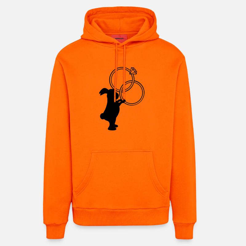 Bagues de mariage Lapin de mariage - Sweat à capuche bio décontracté fabriqué en UE - SUNSET ORANGE