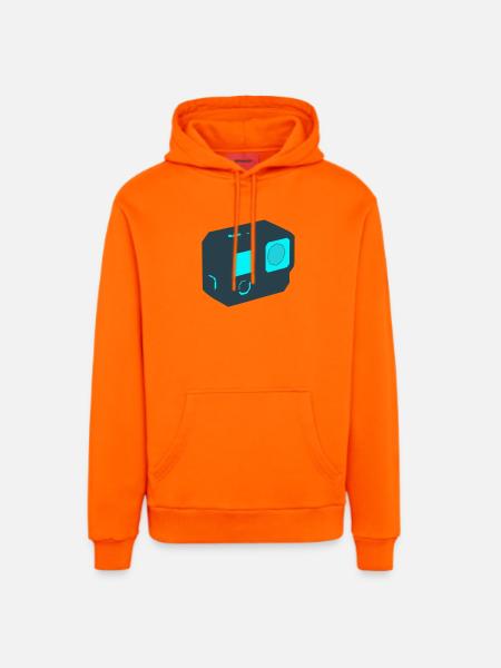 Icône drone Action Camera - Sweat à capuche bio décontracté fabriqué en UE - SUNSET ORANGE