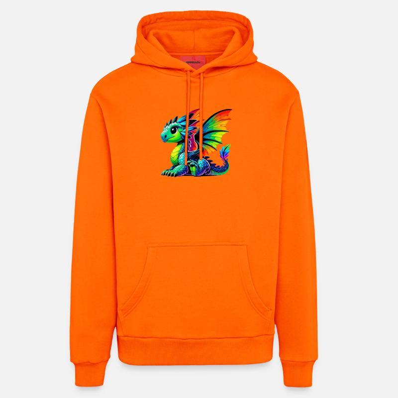 Dragon - Sweat à capuche bio décontracté fabriqué en UE - SUNSET ORANGE