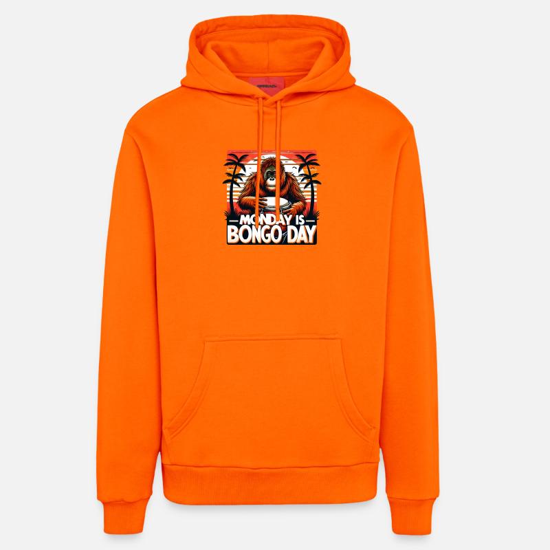 Batteurs de Bongo - Sweat à capuche bio décontracté fabriqué en UE - SUNSET ORANGE