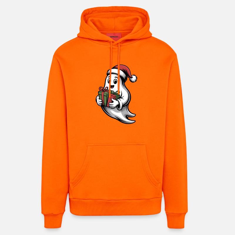Weihnachtsgeist mit Geschenk - Sweat à capuche bio décontracté fabriqué en UE - SUNSET ORANGE