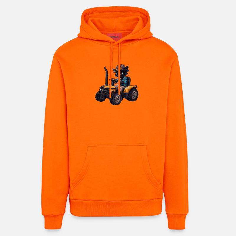 Panther Tractor Farmer - Sweat à capuche bio décontracté fabriqué en UE - SUNSET ORANGE