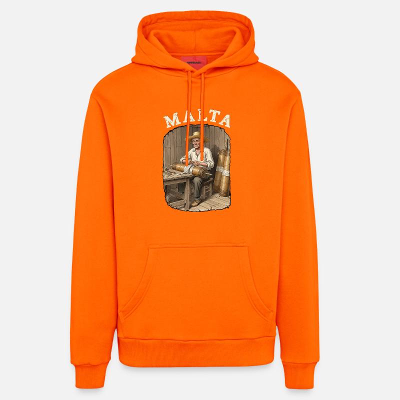 Feux d’artifice pyro de Malte - Sweat à capuche bio décontracté fabriqué en UE - SUNSET ORANGE
