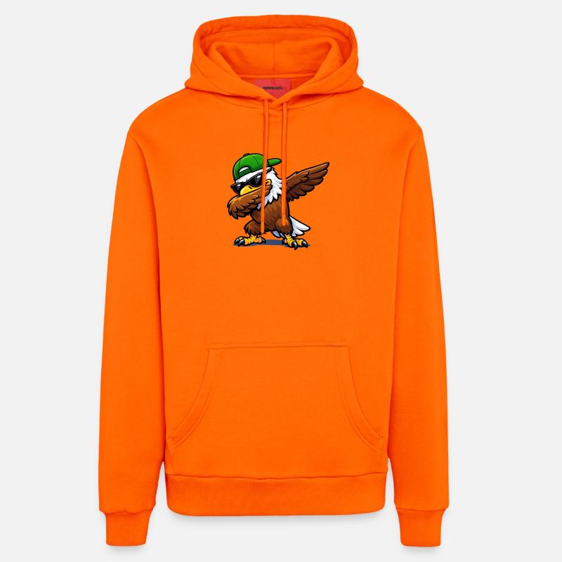 Aigle à l’eau à dabber - Sweat à capuche bio décontracté fabriqué en UE - SUNSET ORANGE