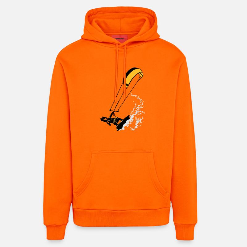 Kitesurfer and wave flex - Sweat à capuche bio décontracté fabriqué en UE - SUNSET ORANGE