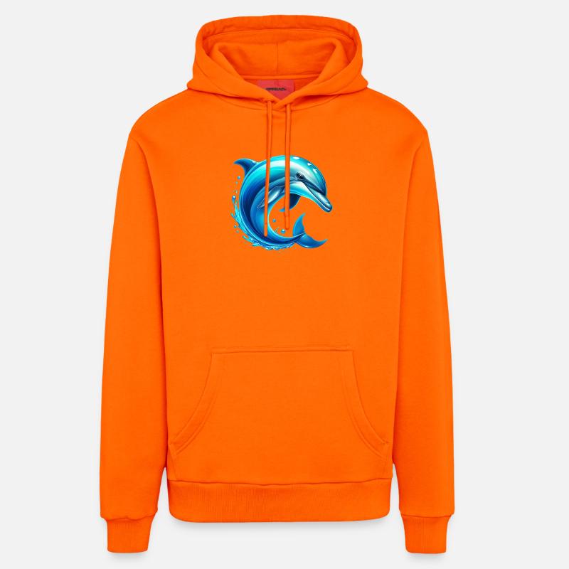 Dauphin - Sweat à capuche bio décontracté fabriqué en UE - SUNSET ORANGE