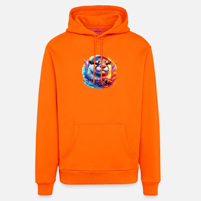 Loutre - Sweat à capuche bio décontracté fabriqué en UE - SUNSET ORANGE
