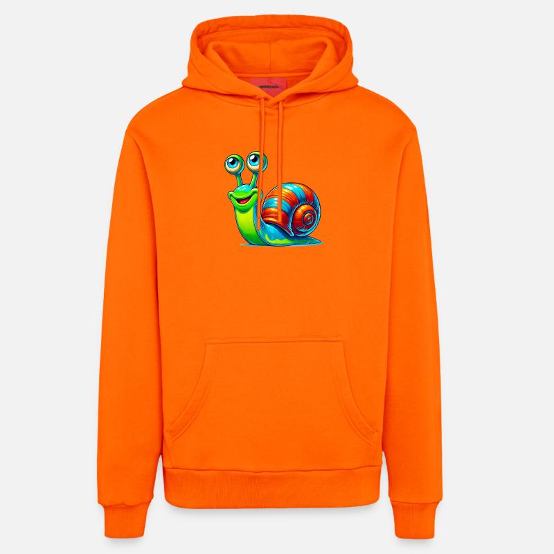 Escargot - Sweat à capuche bio décontracté fabriqué en UE - SUNSET ORANGE