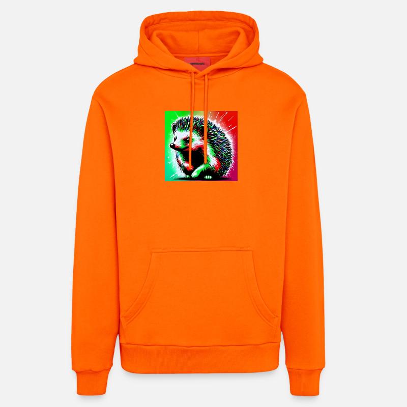 hérisson - Sweat à capuche bio décontracté fabriqué en UE - SUNSET ORANGE