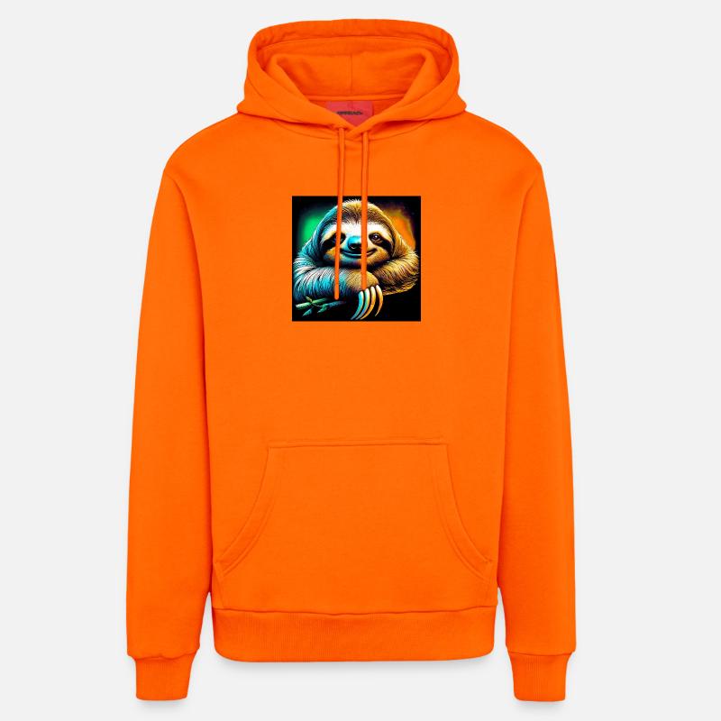 paresse - Sweat à capuche bio décontracté fabriqué en UE - SUNSET ORANGE