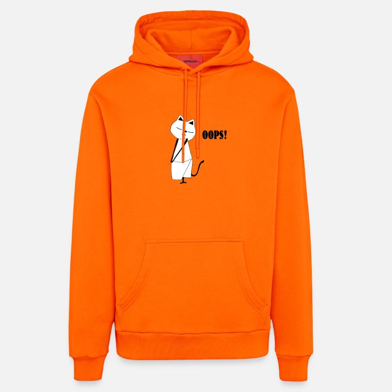 Nekochan Antonio Oops - Sweat à capuche bio décontracté fabriqué en UE - SUNSET ORANGE