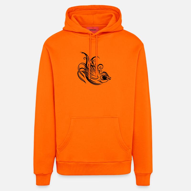 Hirondelle, printemps, messager de printemps - Sweat à capuche bio décontracté fabriqué en UE - SUNSET ORANGE