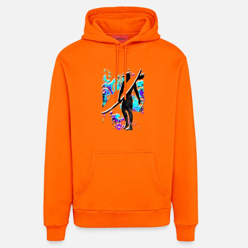 Surf - Surf - Surf - Surf - Sweat à capuche bio décontracté fabriqué en UE - SUNSET ORANGE
