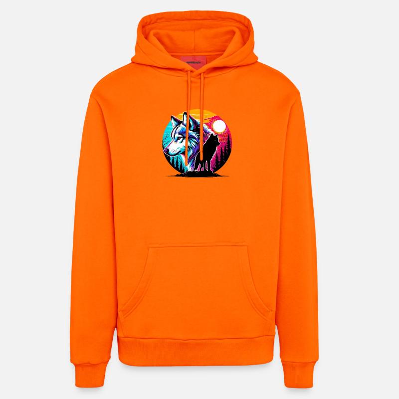 Loup - Sweat à capuche bio décontracté fabriqué en UE - SUNSET ORANGE
