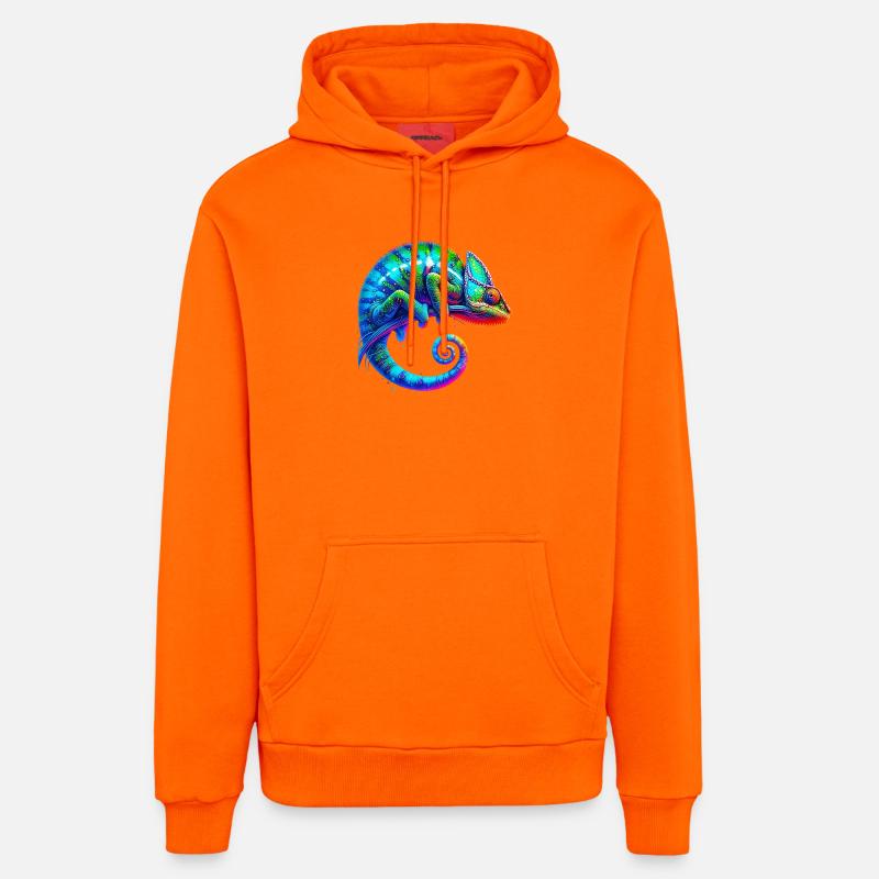 Caméléon - Sweat à capuche bio décontracté fabriqué en UE - SUNSET ORANGE