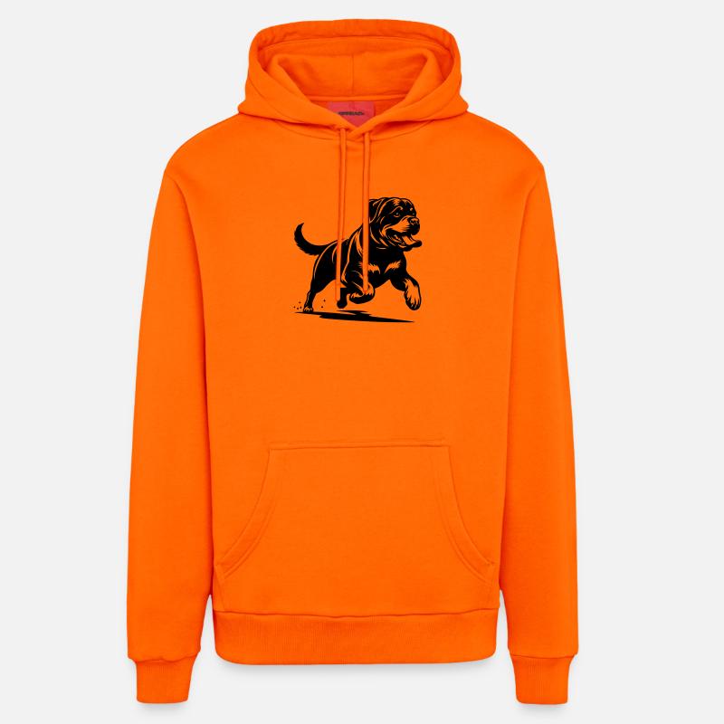 Rottweiler - Sweat à capuche bio décontracté fabriqué en UE - SUNSET ORANGE