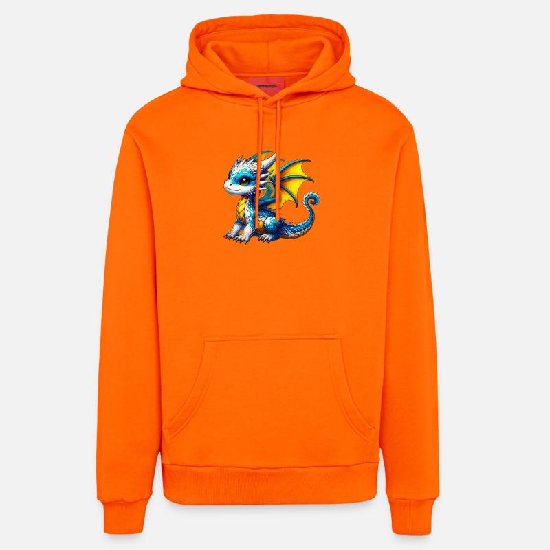 Dragon - Sweat à capuche bio décontracté fabriqué en UE - SUNSET ORANGE