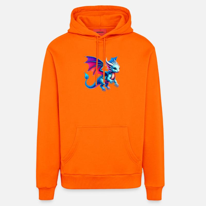 Dragon - Sweat à capuche bio décontracté fabriqué en UE - SUNSET ORANGE