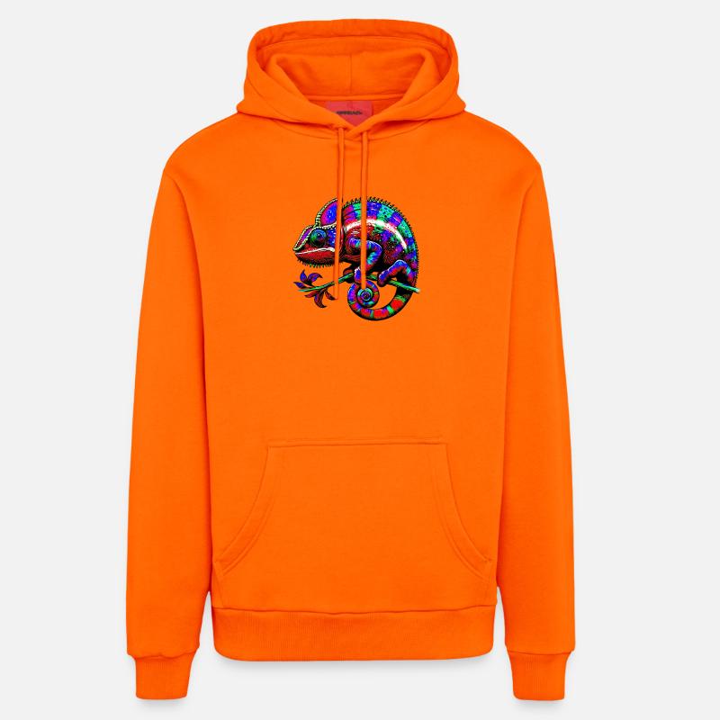 Caméléon - Sweat à capuche bio décontracté fabriqué en UE - SUNSET ORANGE