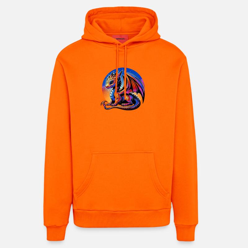 Dragon - Sweat à capuche bio décontracté fabriqué en UE - SUNSET ORANGE