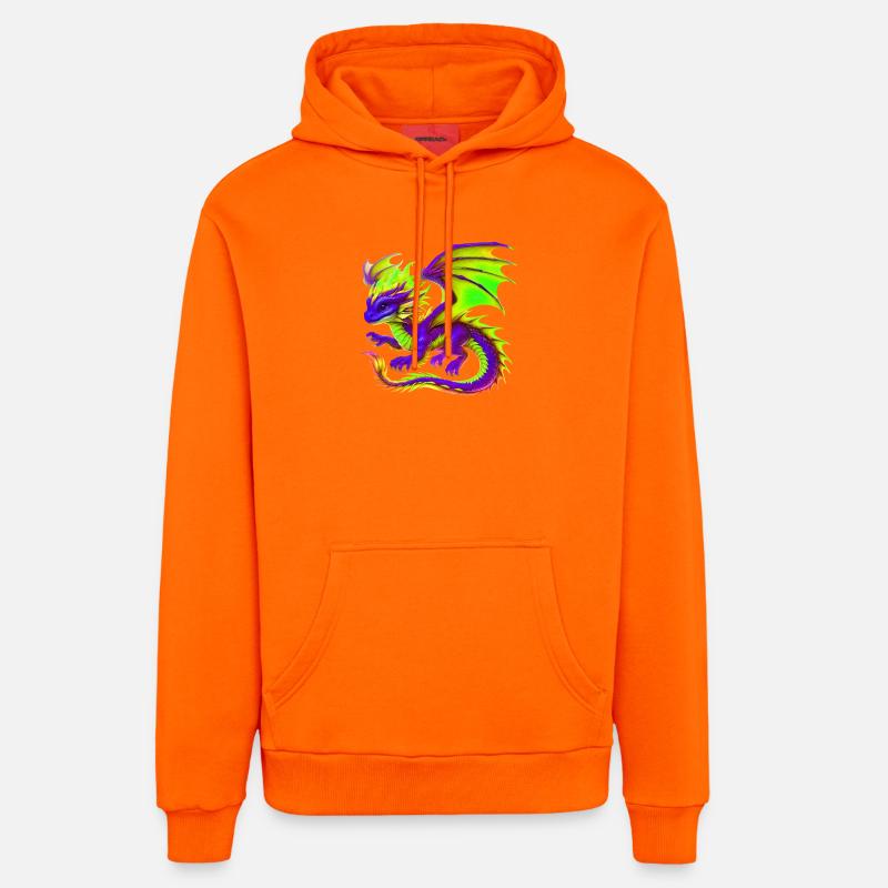 Dragon - Sweat à capuche bio décontracté fabriqué en UE - SUNSET ORANGE