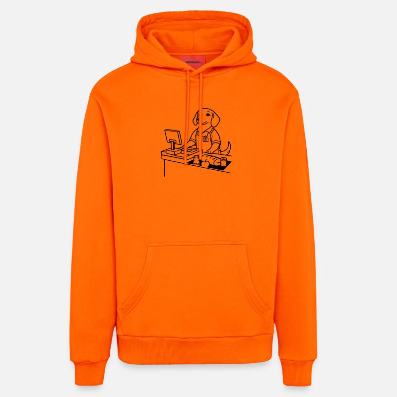 Caissière de chiens de supermarché - Sweat à capuche bio décontracté fabriqué en UE - SUNSET ORANGE