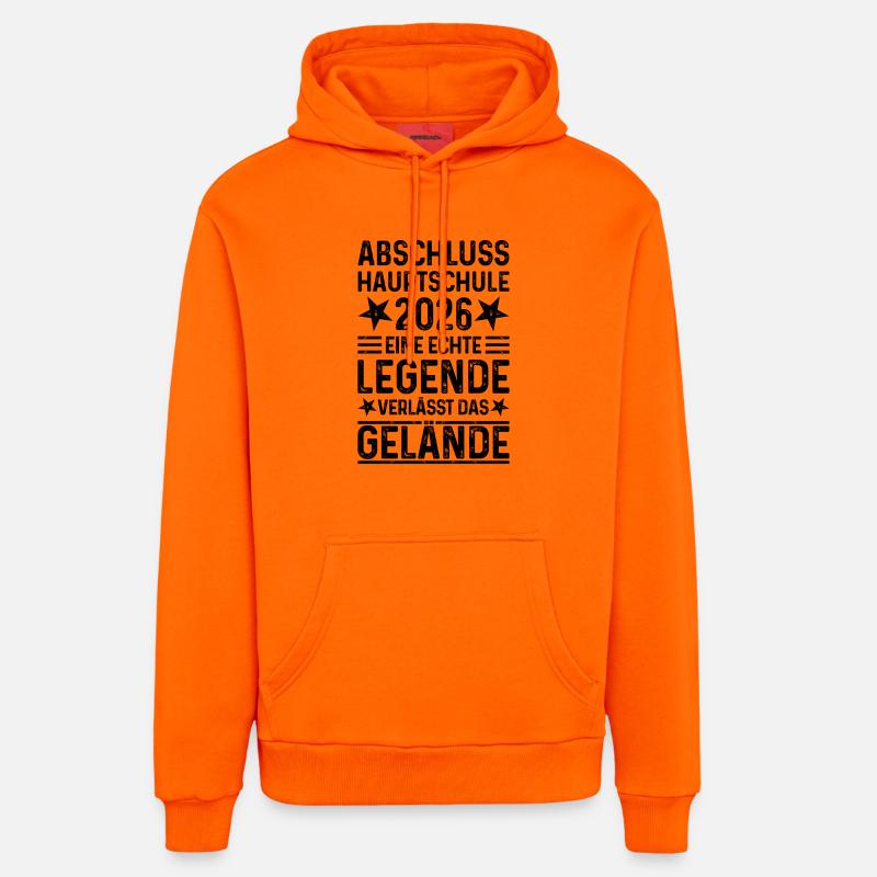 Diplôme du secondaire 2026 - Sweat à capuche bio décontracté fabriqué en UE - SUNSET ORANGE
