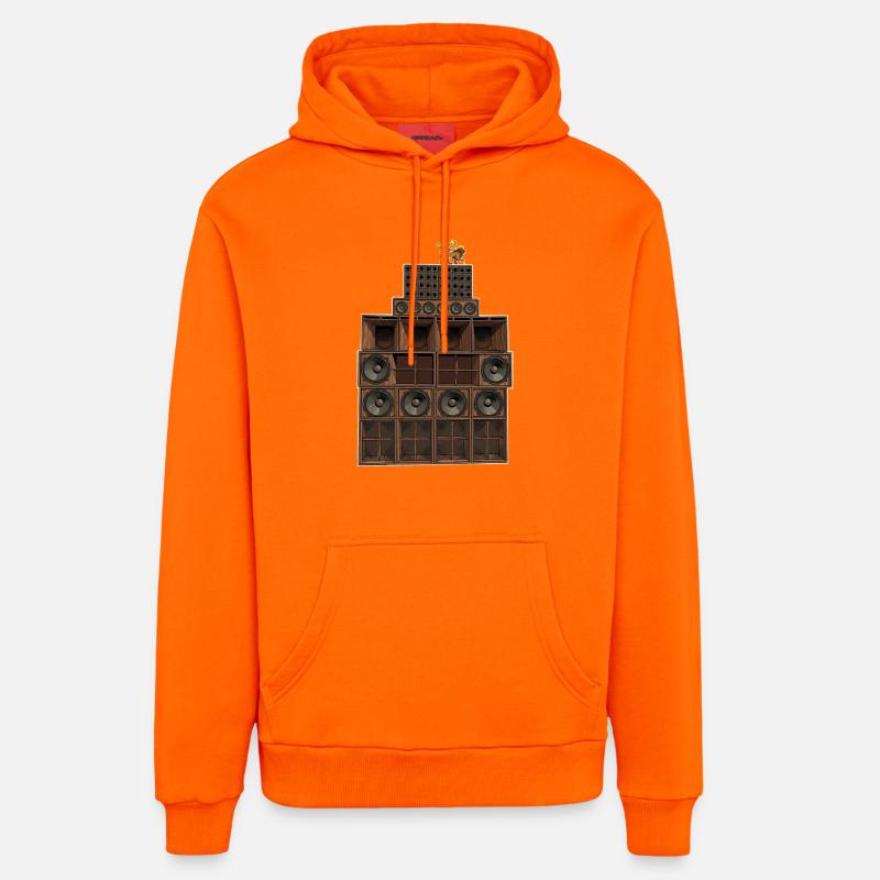 Système sonore reggae - Sweat à capuche bio décontracté fabriqué en UE - SUNSET ORANGE