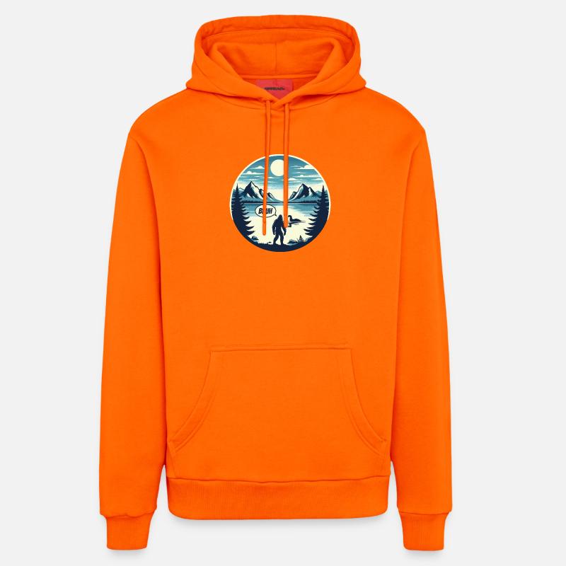 Bigfoot et Nessie - Sweat à capuche bio décontracté fabriqué en UE - SUNSET ORANGE