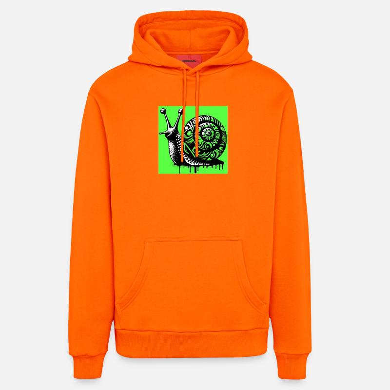 Escargot - Sweat à capuche bio décontracté fabriqué en UE - SUNSET ORANGE