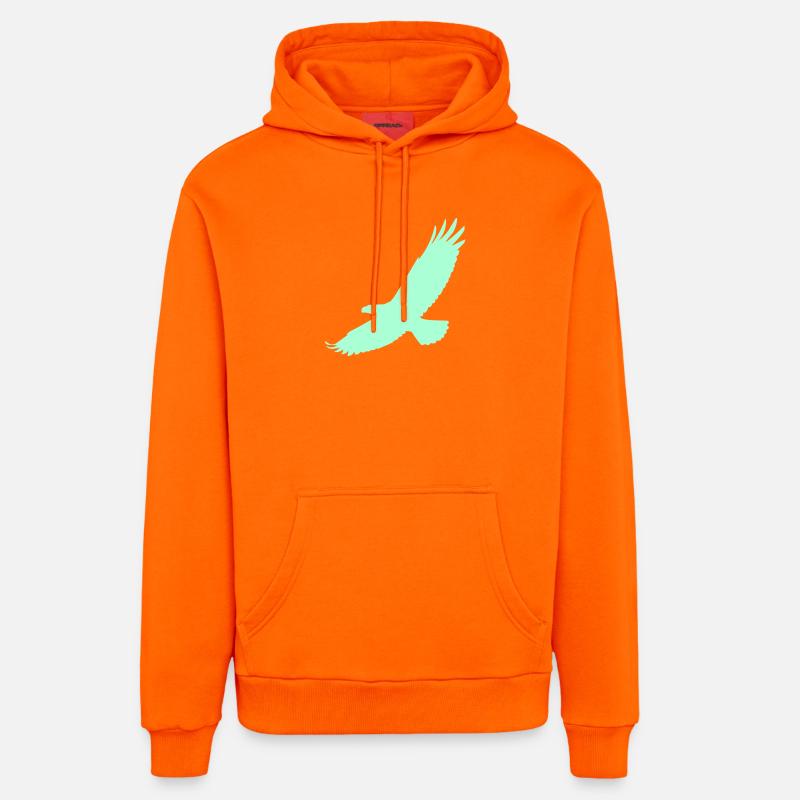 Faucon en vol - Sweat à capuche bio décontracté fabriqué en UE - SUNSET ORANGE