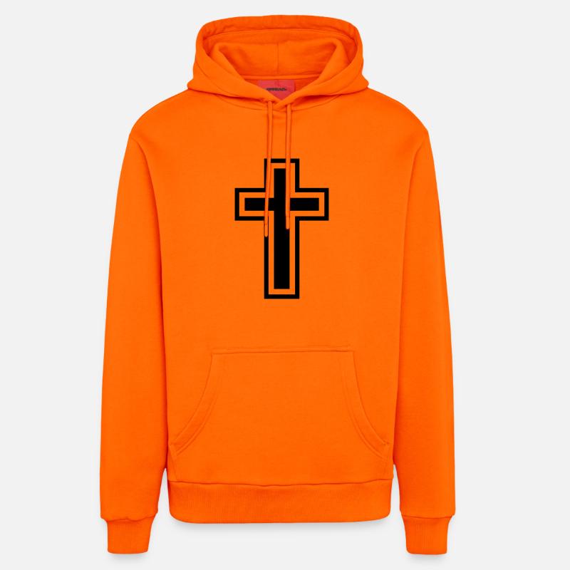 Croix - Sweat à capuche bio décontracté fabriqué en UE - SUNSET ORANGE