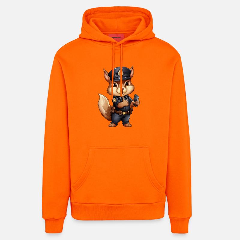 Policier écureuil - Sweat à capuche bio décontracté fabriqué en UE - SUNSET ORANGE