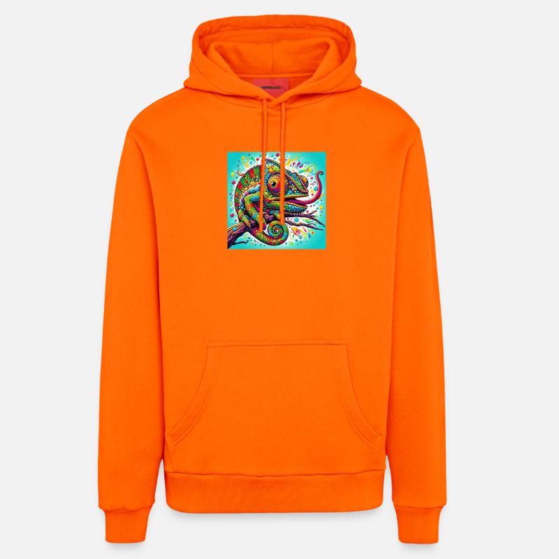 Caméléon - Sweat à capuche bio décontracté fabriqué en UE - SUNSET ORANGE