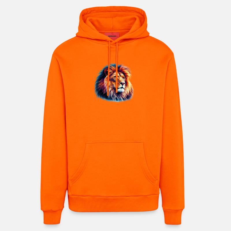 Lion - Sweat à capuche bio décontracté fabriqué en UE - SUNSET ORANGE