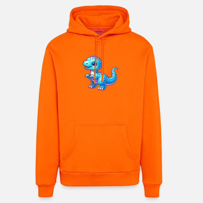 Dinosaure - Sweat à capuche bio décontracté fabriqué en UE - SUNSET ORANGE