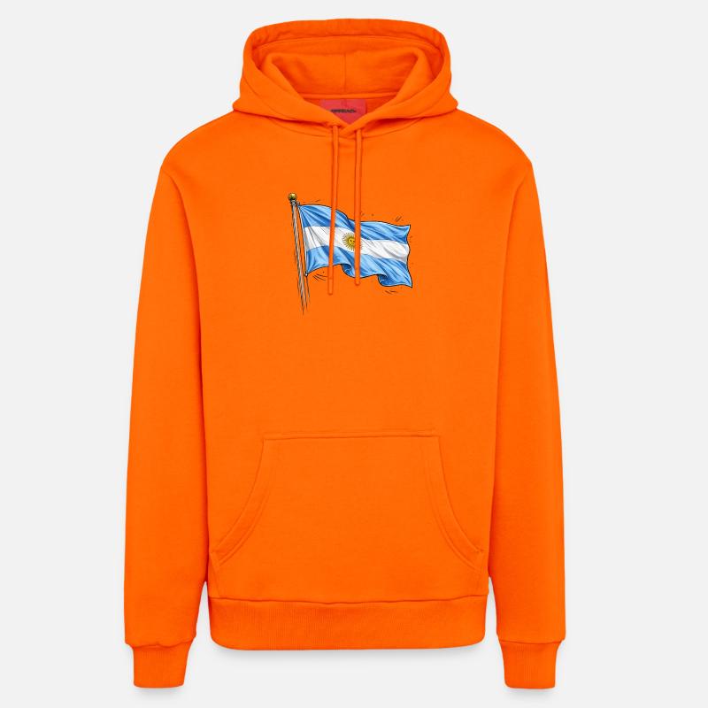 Drapeau de l’Argentine - Sweat à capuche bio décontracté fabriqué en UE - SUNSET ORANGE