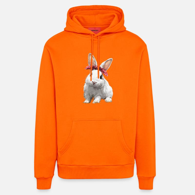 Nœud de lapin - Sweat à capuche bio décontracté fabriqué en UE - SUNSET ORANGE