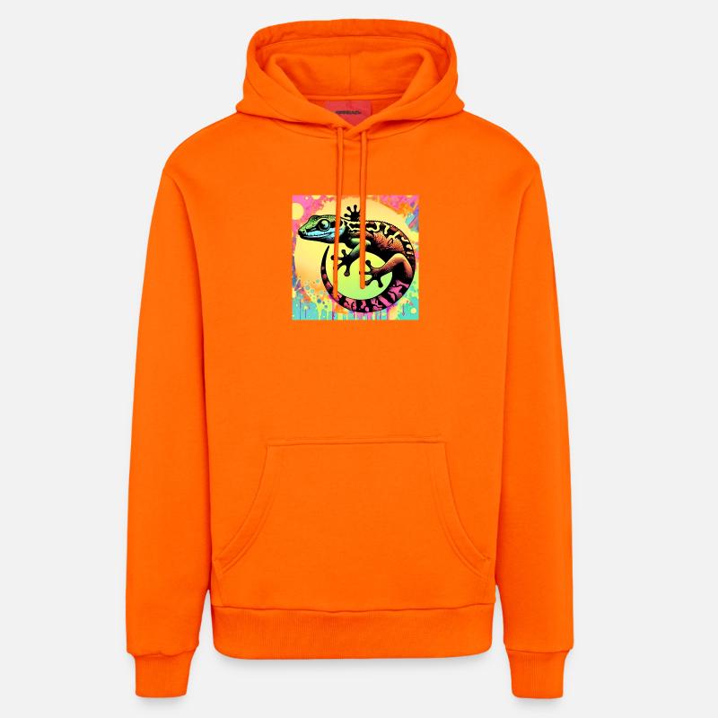 Gecko - Sweat à capuche bio décontracté fabriqué en UE - SUNSET ORANGE