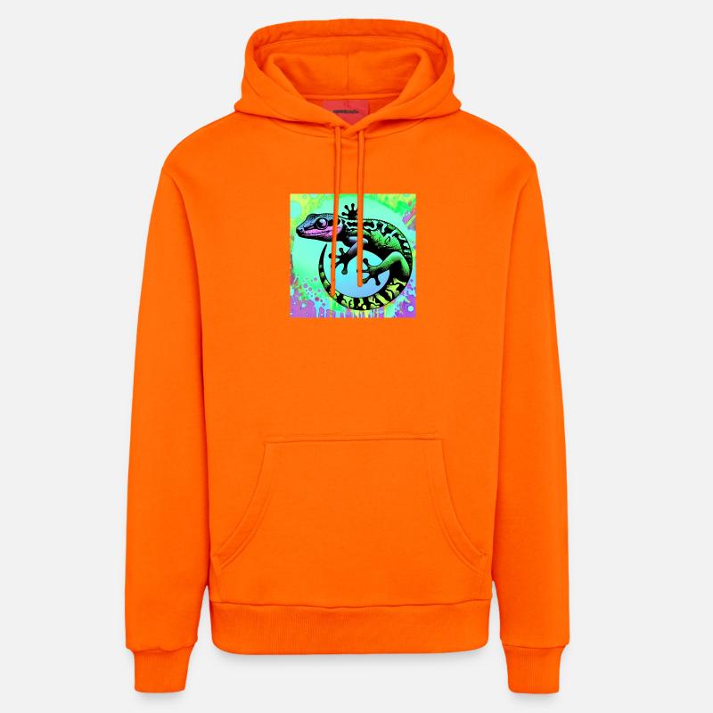 Gecko - Sweat à capuche bio décontracté fabriqué en UE - SUNSET ORANGE