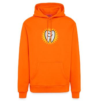 Dent heureux - Sweat à capuche bio décontracté fabriqué en UE - SUNSET ORANGE - Devant