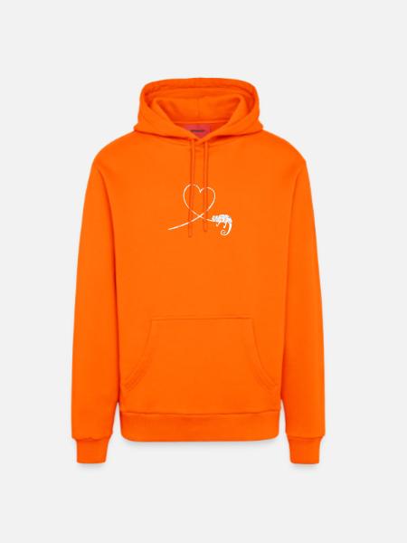 Chameleon Reptile Terrarium Pet Gift - Organic Relaxed Hoodie Made in EU - SUNSET ORANGE