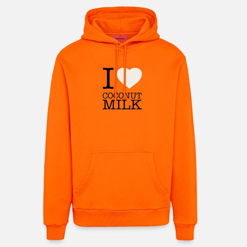 J’ADORE LE LAIT DE - Sweat à capuche bio décontracté fabriqué en UE - SUNSET ORANGE
