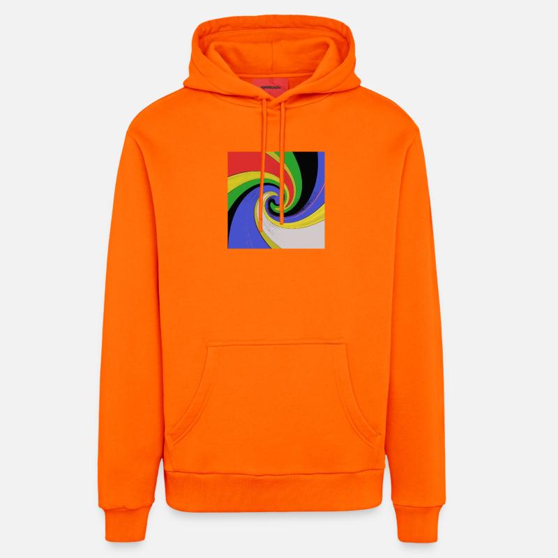Vortex pop art100 - Sweat à capuche bio décontracté fabriqué en UE - SUNSET ORANGE