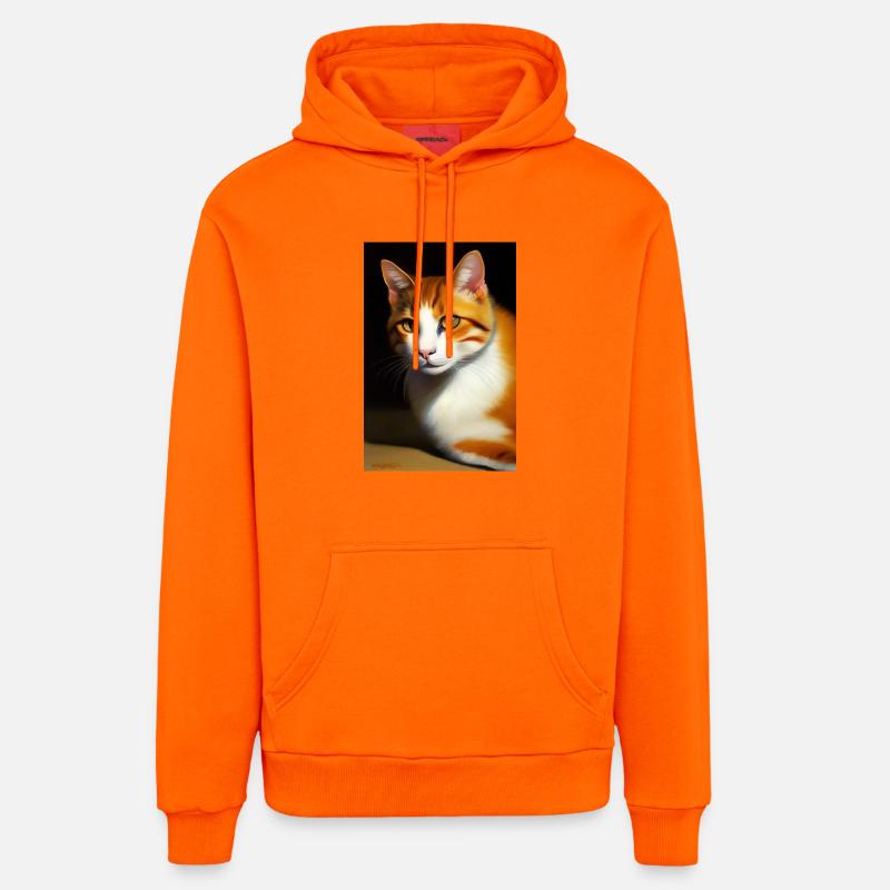 Image du chat - Sweat à capuche bio décontracté fabriqué en UE - SUNSET ORANGE