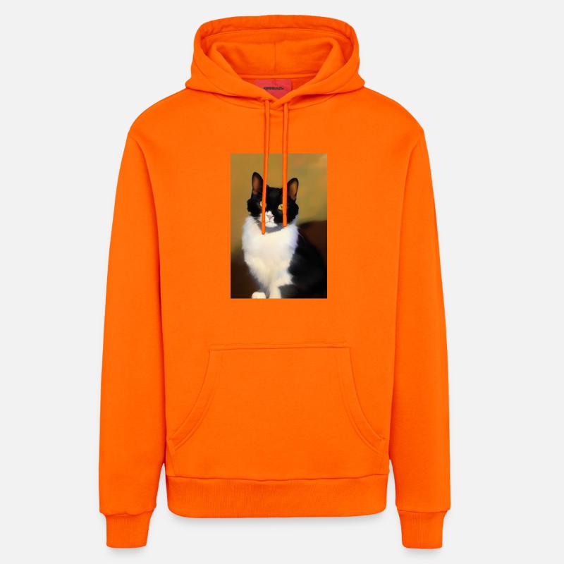 Image du chat - Sweat à capuche bio décontracté fabriqué en UE - SUNSET ORANGE